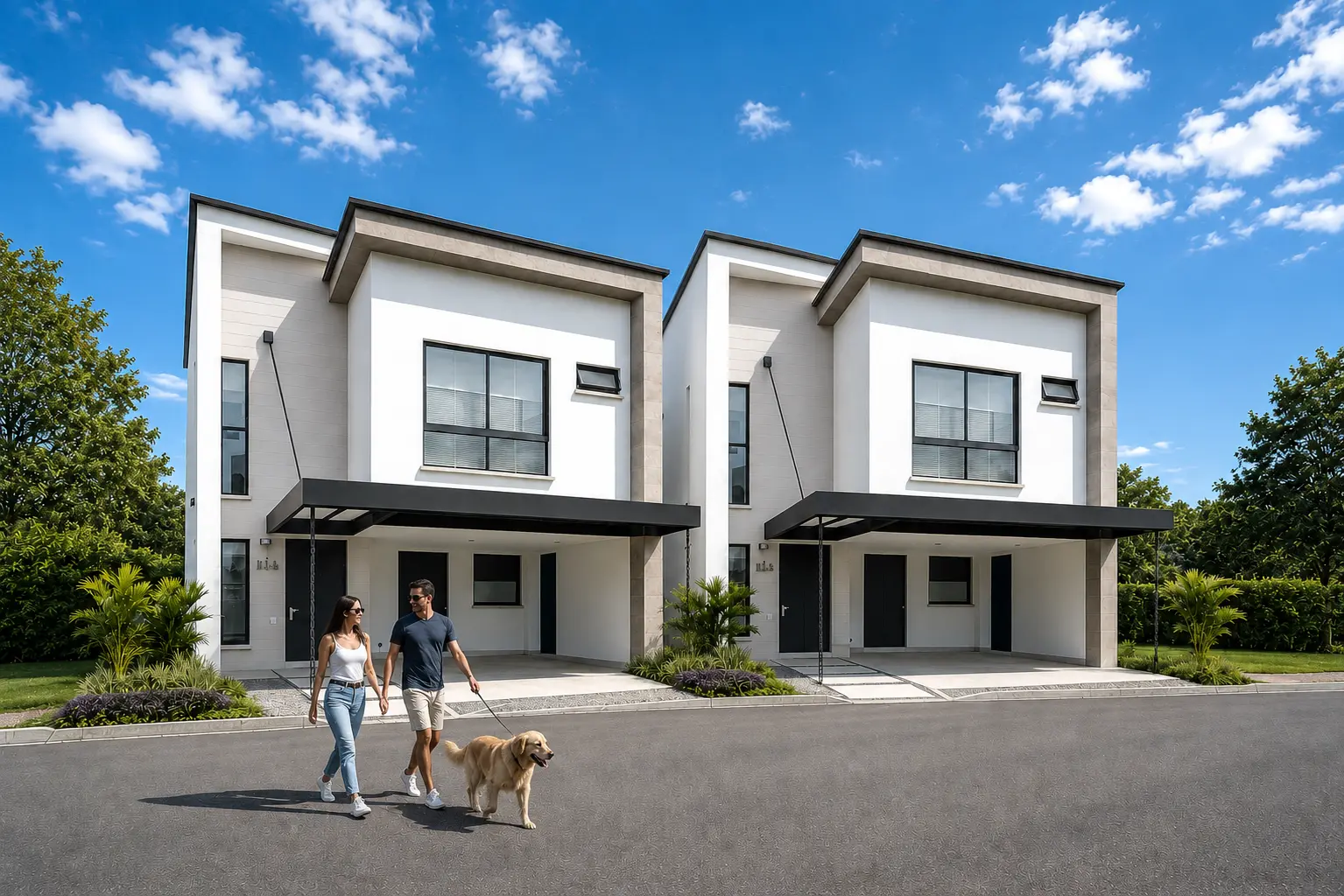 Pareja frente a las Homesuites