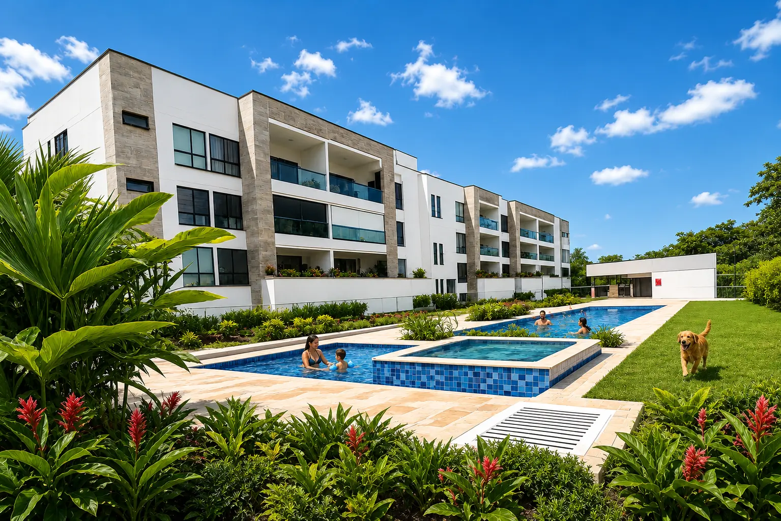Suites y piscina de Lagos de Iraka